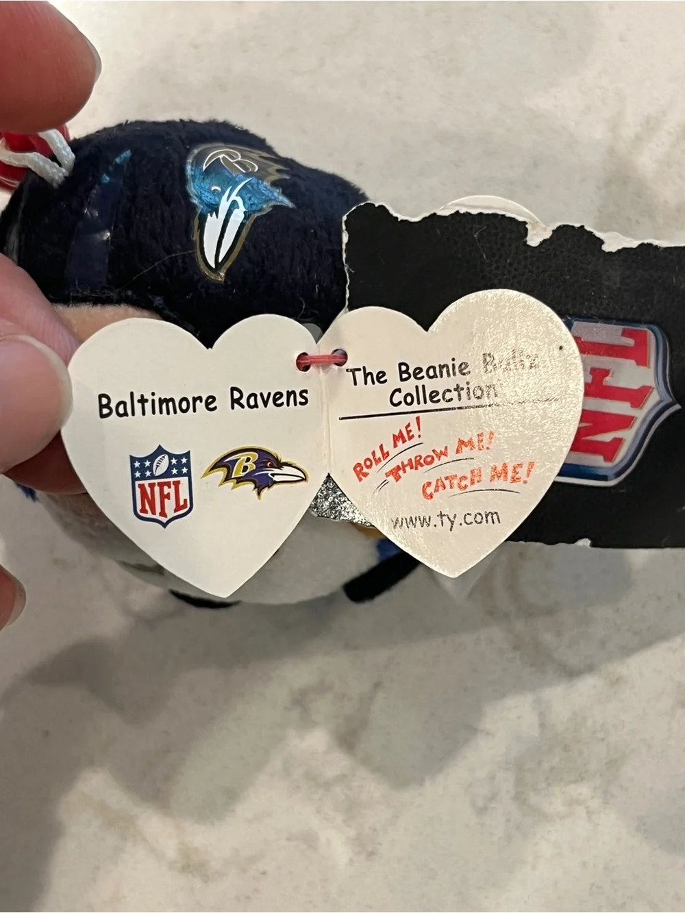 Ty Beanie Ballz Baltimore Ravens Plush Clip Keychain.